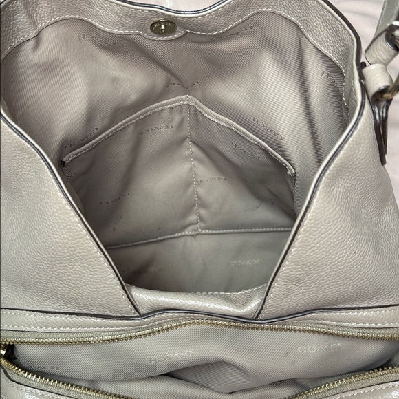 Coach Light Gray Leather Shoulder Bag EUC - Picture 8 of 17
